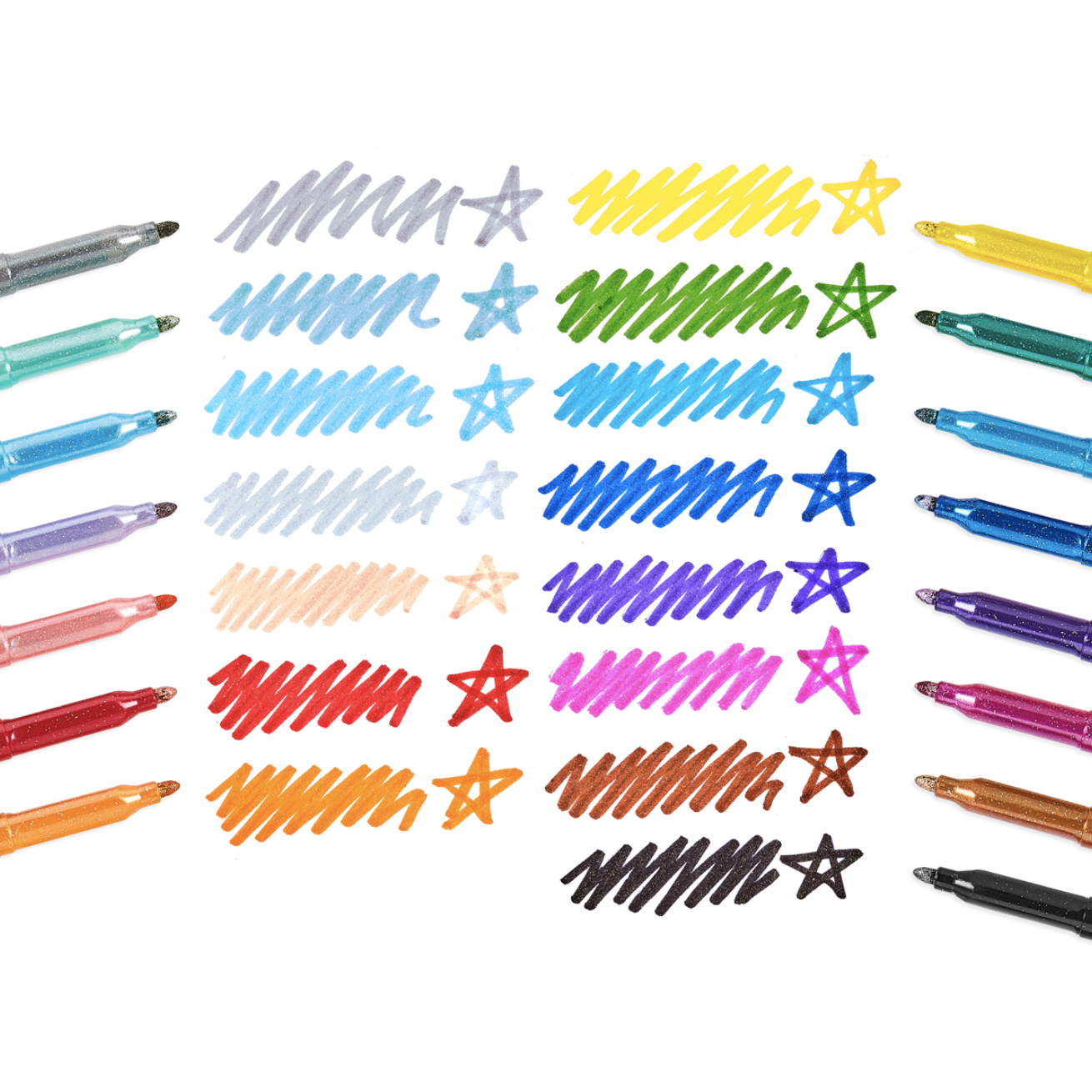 Rainbow Sparkle Glitter Markers - Set of 15 by Ooly