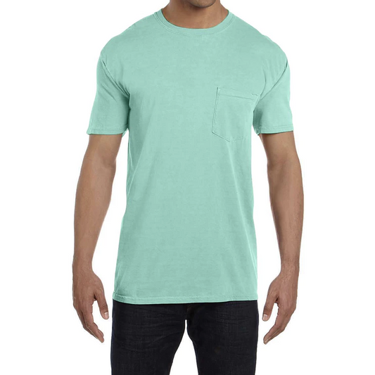 Monogrammed Comfort Colors Pocket Shirt includes pocket mono