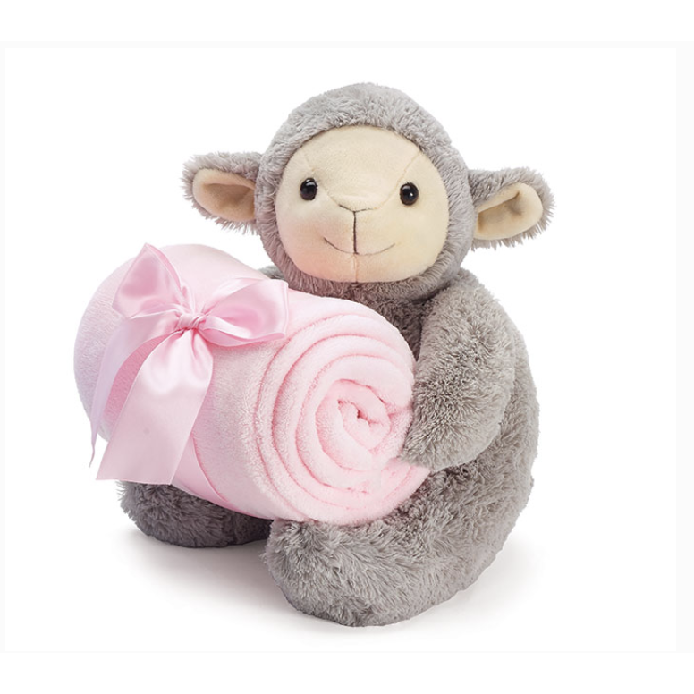 Plush Lamb with Personalized Blanket