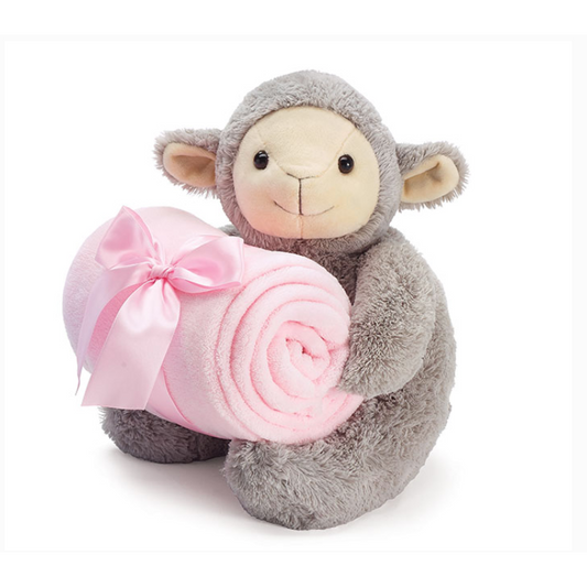 Plush Lamb with Personalized Blanket