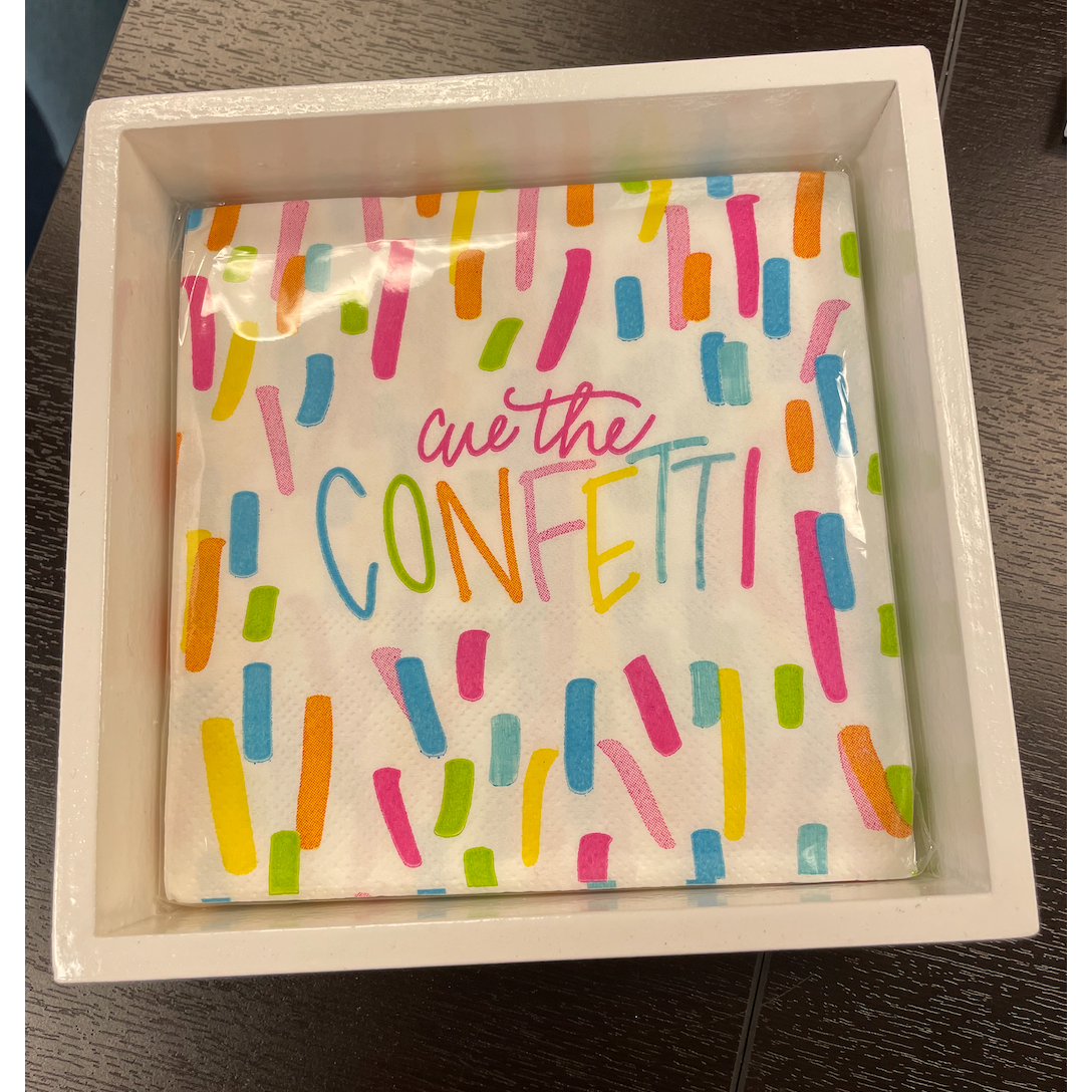 White Square Napkin Tray