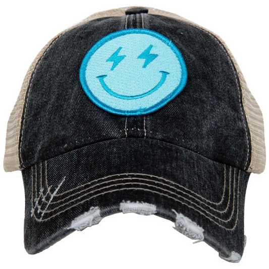 Lightning Happy Face Trucker Hat by Katydid