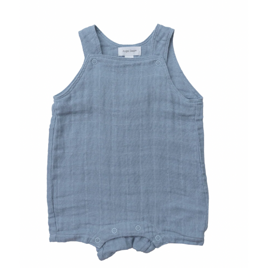 Solid Muslin Overall Shortie with Personalization by Angel Dear