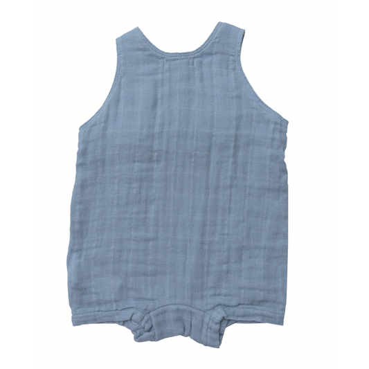 Solid Muslin Overall Shortie with Personalization by Angel Dear