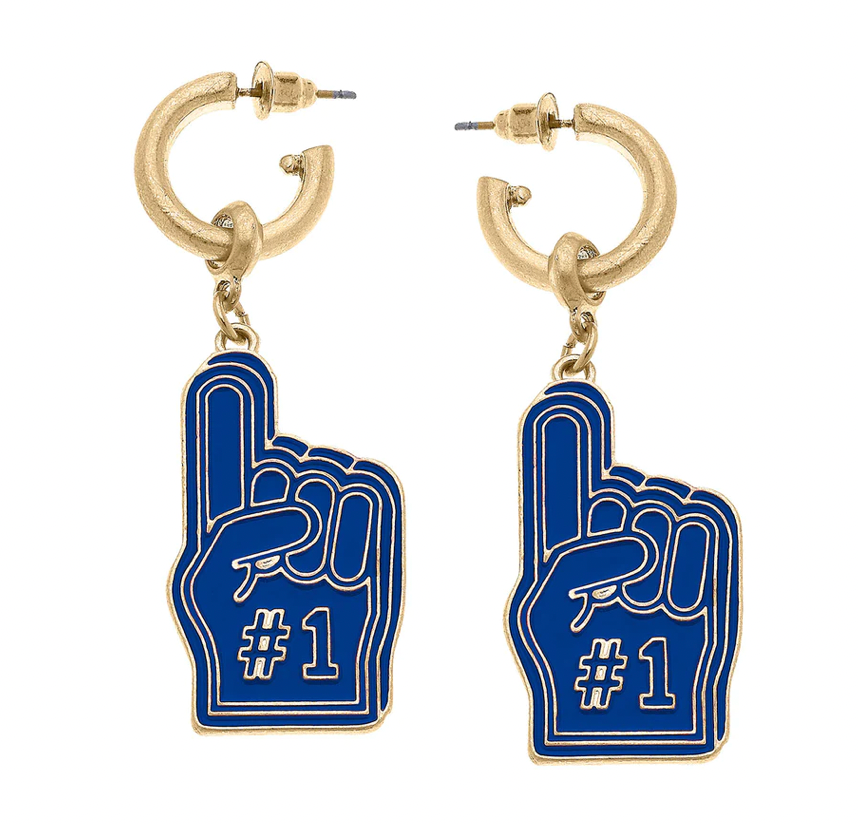 Game Day Foam Finger Enamel Earrings