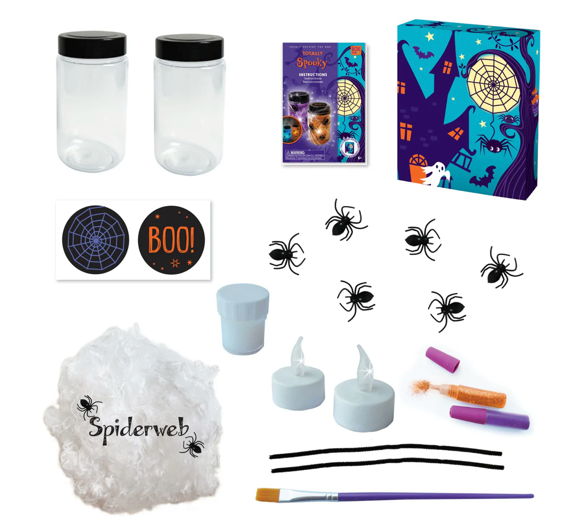 Spider Night Light Jars Set