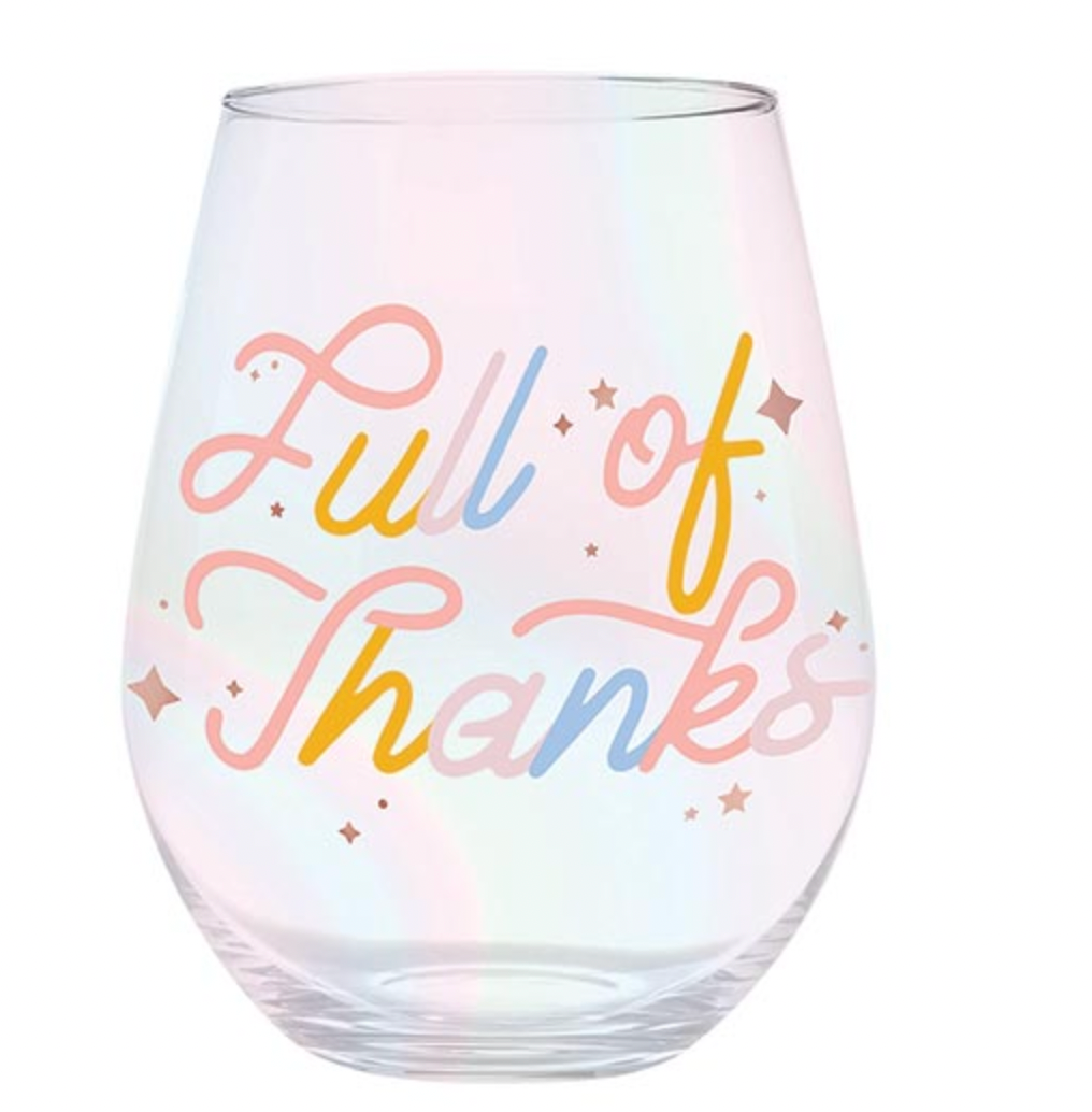 Jumbo Full of Thanks Glass