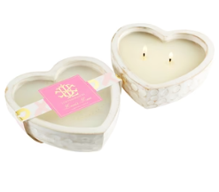 White Heart Dough Bowl Candles