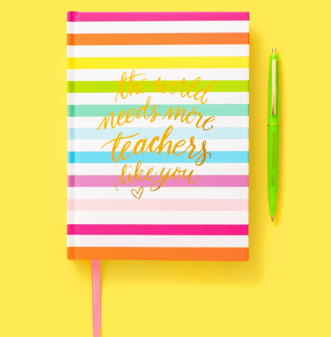 Rainbow Stripe Teacher Notebook