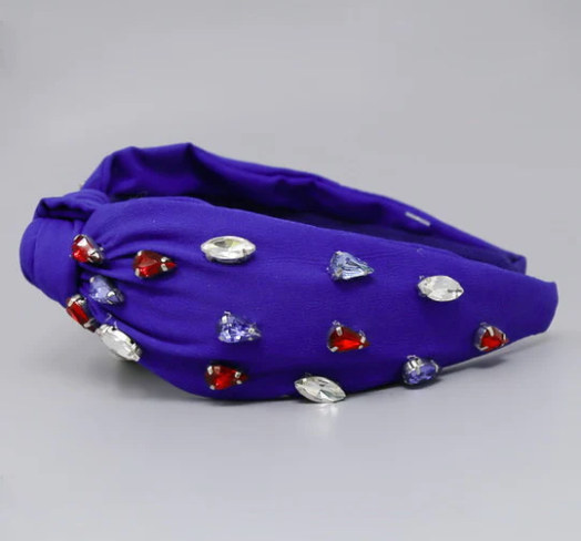 Patriotic Rhinestone Knotted Headband