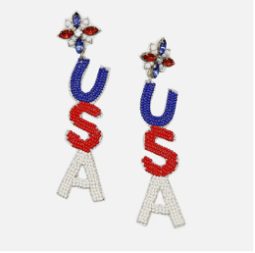 USA Drop Beaded Earring