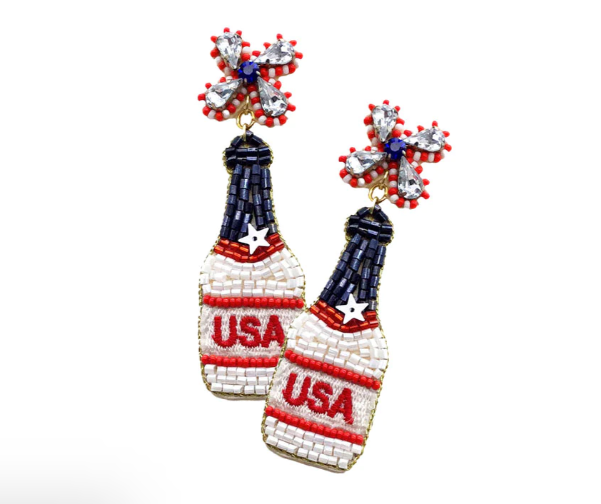 USA Champagne Beaded Earring