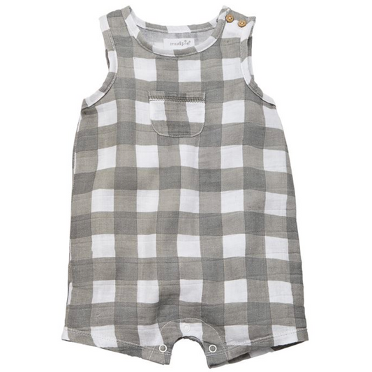 Gingham Muslin Romper