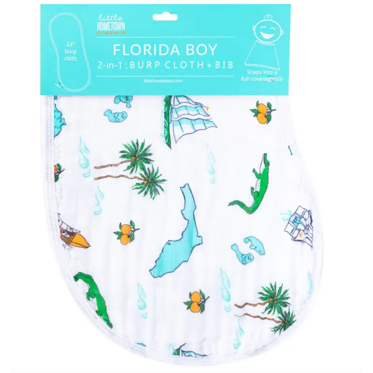 Little Hometown 2-in-1 Burp Cloth & Bib