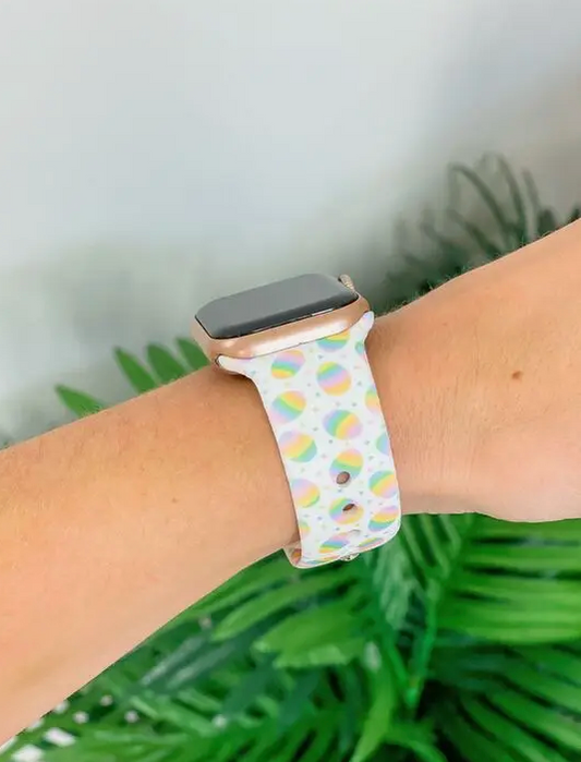 Pastel Easter Egg Silicone Smart Watch Band