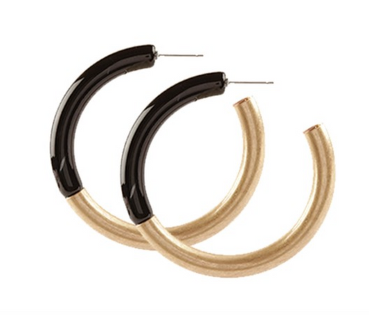 Alyssa Two Tone Hoop Earrings