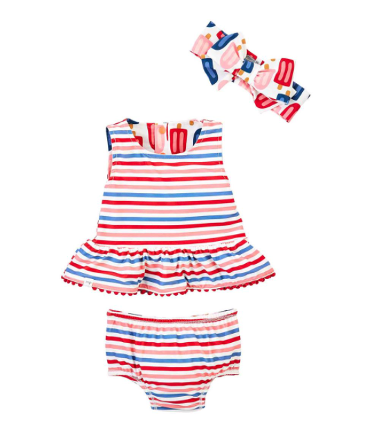 Reversible Popsicle Swim & Headband Set