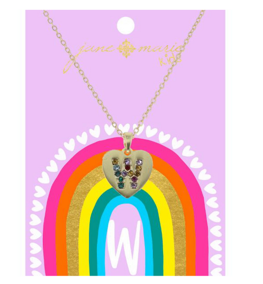 Kids Heart Initial Necklace