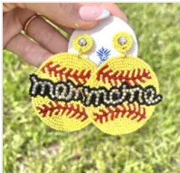 Glitzy Sport Mama Dangle Earrings