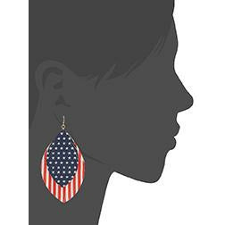 Stars & Stripes Double Layer Fringe Teardrop Earring