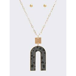 Animal Print Horseshoe Necklace