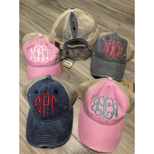 Monogrammed Pony Cap