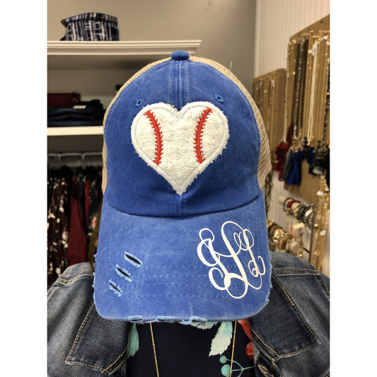 Monogrammed Sport Heart Hat
