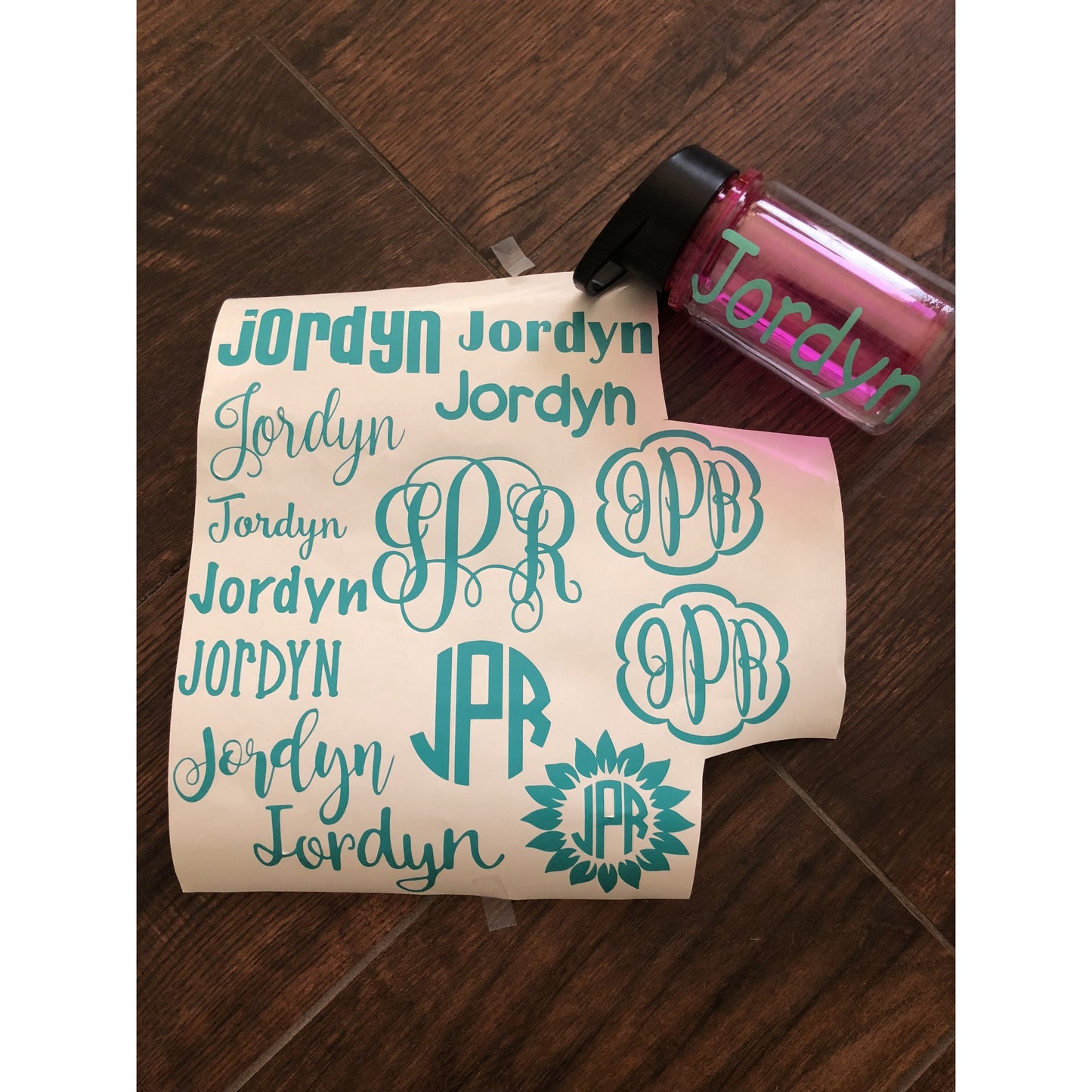 Personalized Vinyl Sheet -- Monogram & Name