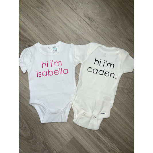 HI I'm New Baby Onesie
