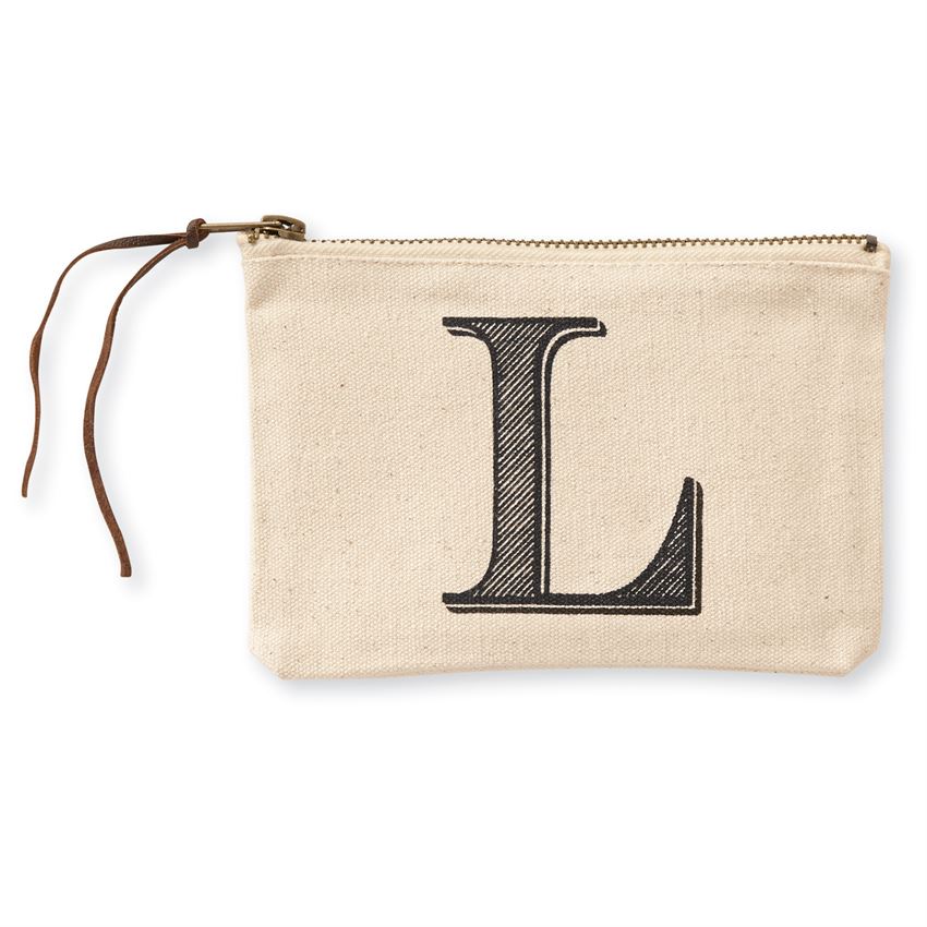 Initial Canvas Pouch