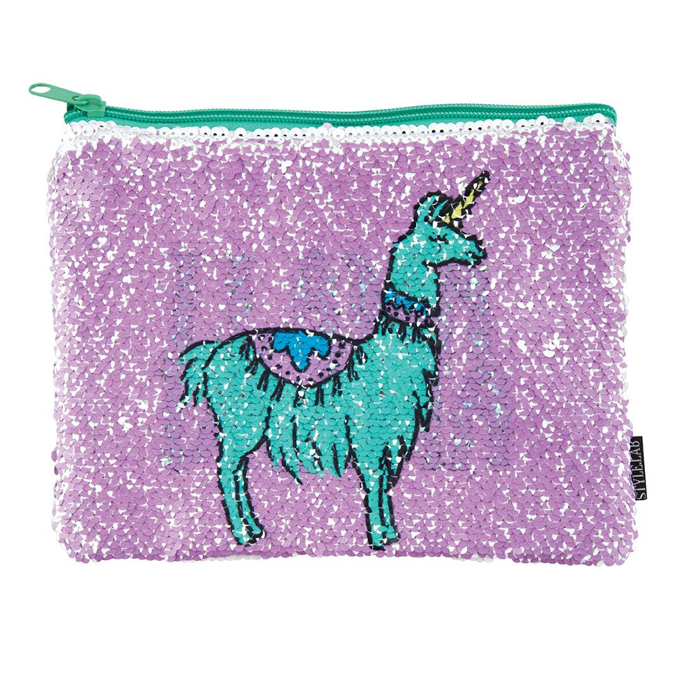 Llama / Llama Drama Flip Sequin Pouch