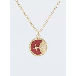 Stone Moon & Stars Pendant Necklace