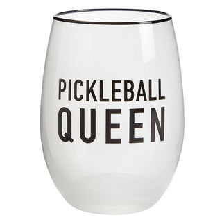 Pickleball Stemless Wine Glass