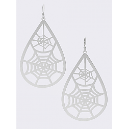 Metal Teardrop Spider Web Cut Out Earring