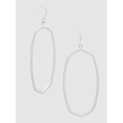 Geo Textured Metal Drop Earring