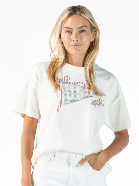 Simply Southern Applique USA Flag Tee-Beige