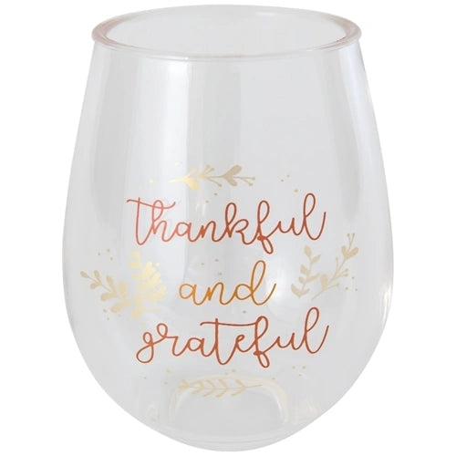 Thanksgiving Acrylic Stemless Wine Glass
