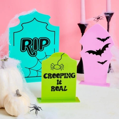 Buy Pink Halloween Tombstone Set