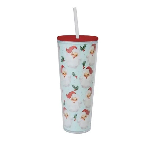 Christmas Tumbler With Straw