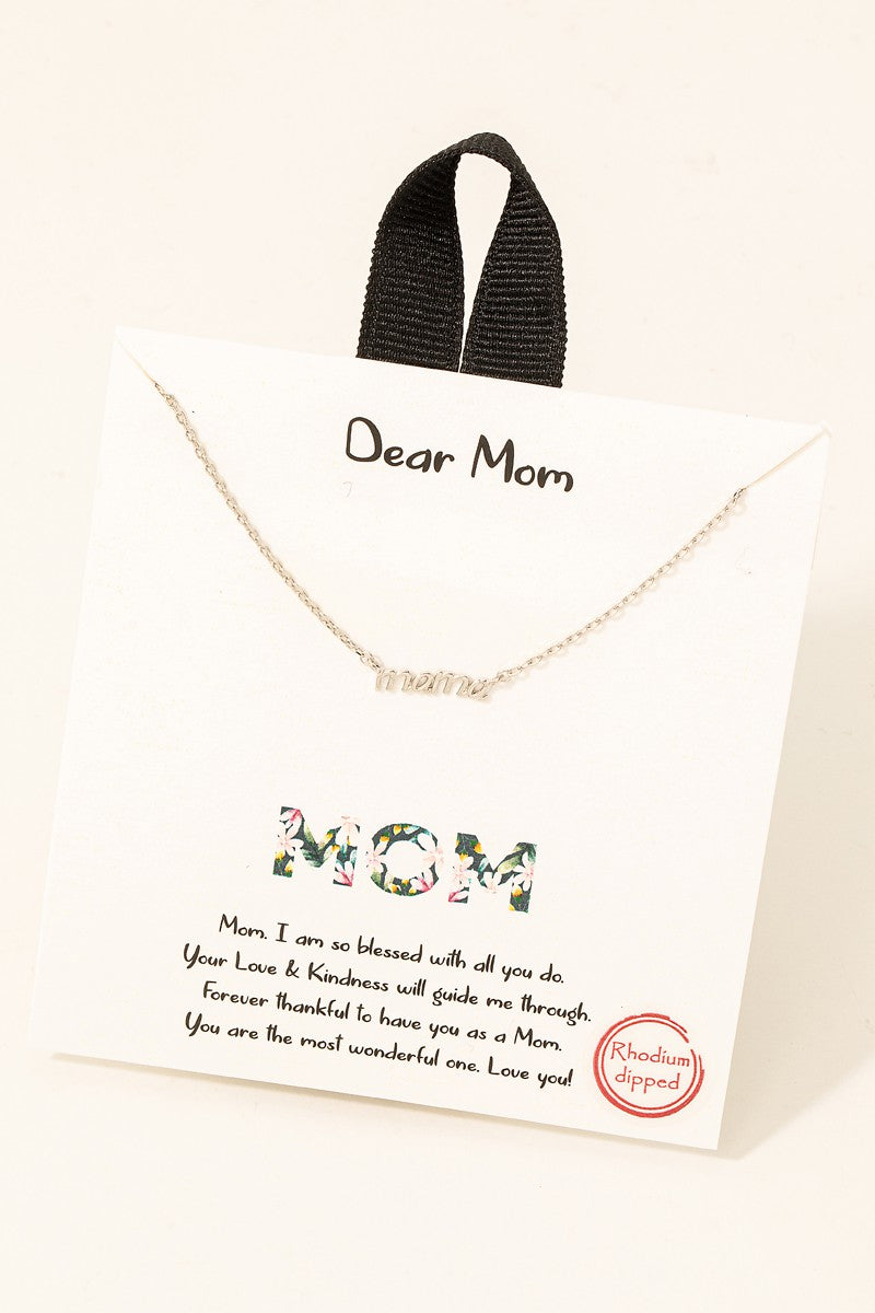 Dainty Mama Script Carded Necklace