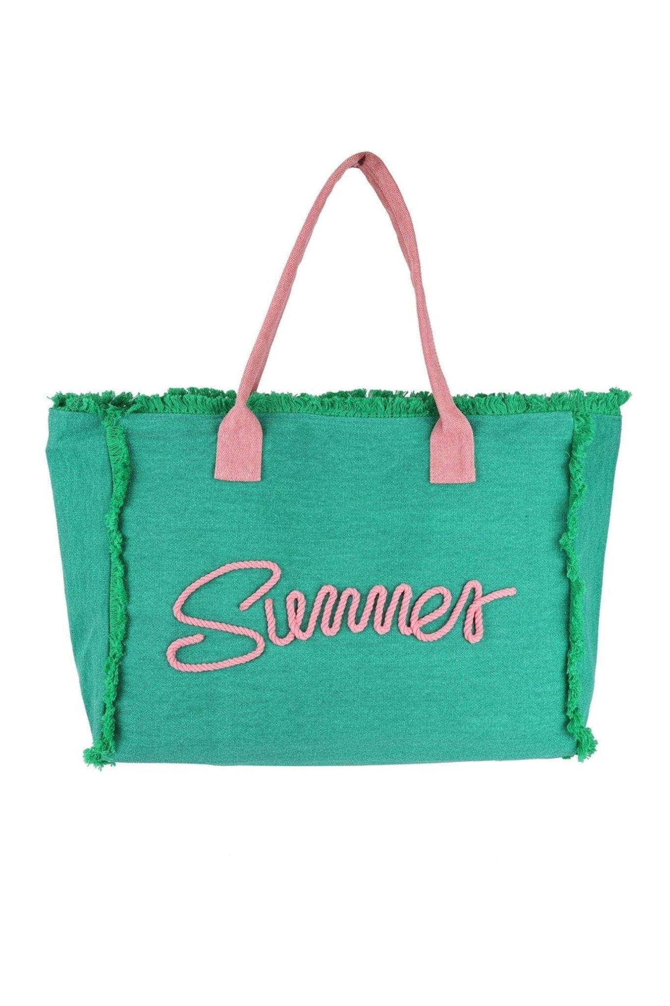 Summer Letter Fringe Tote Bag