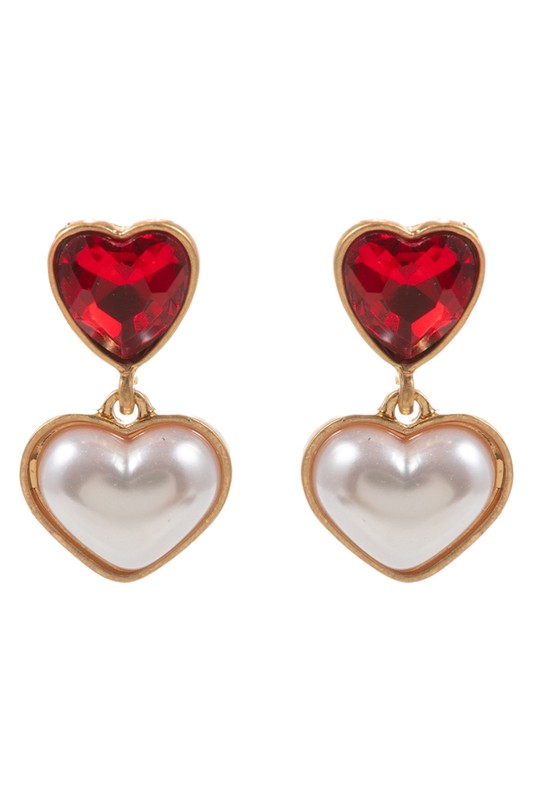 Double Hearts Drop Post Earring