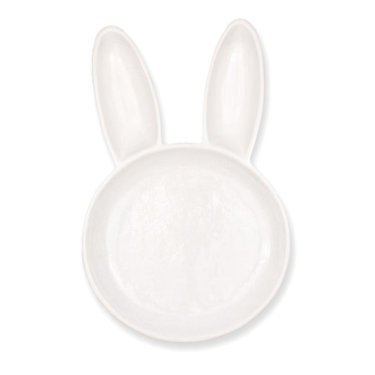 Divided Bunny Dish - White