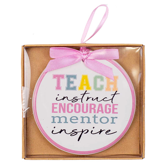 Teach Encourage Mentor Flat Ornament