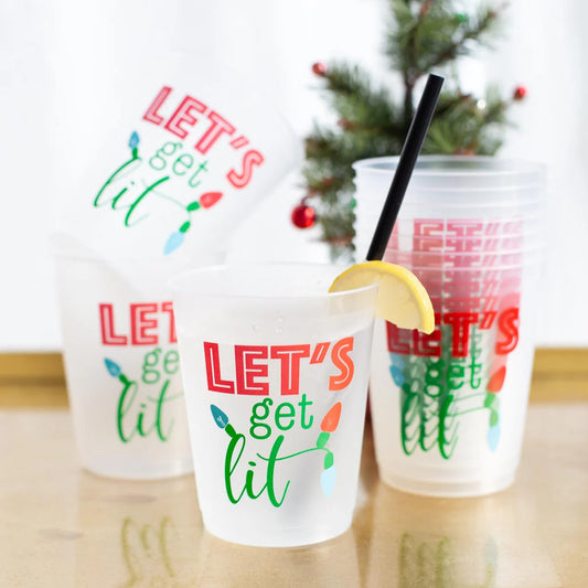 Let's Get Lit Frosted Party Cups