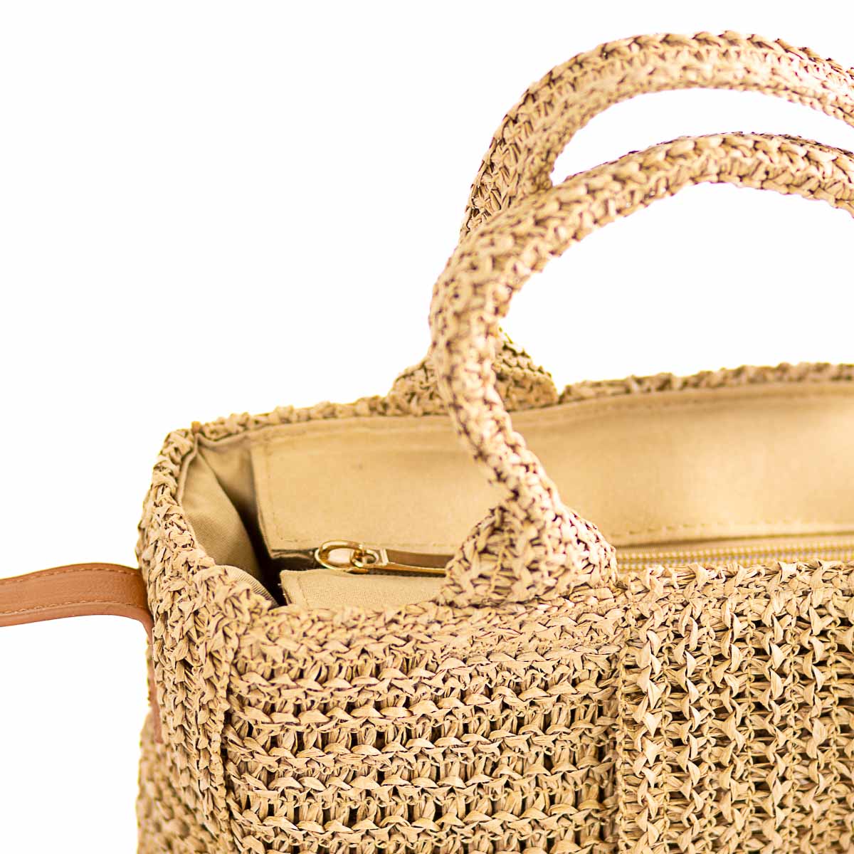 Woven Straw Crossbody Purse - Natural