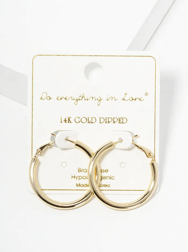 Small Gold Dipped Hinged Hoop Earring