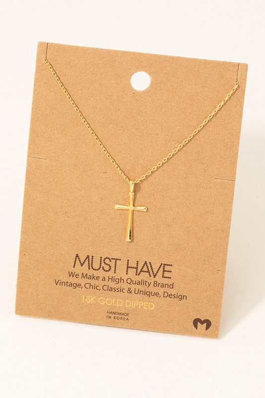 Tapered Cross Must Have Necklace
