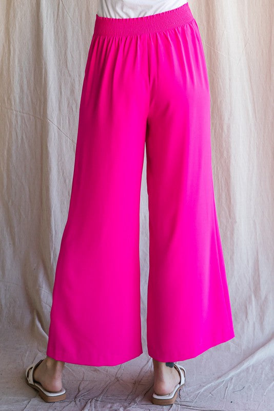 Solid Wide Flare Leg Pant