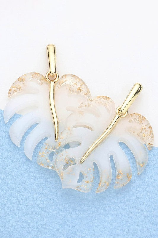 Acetate Tropical Leaf Earring